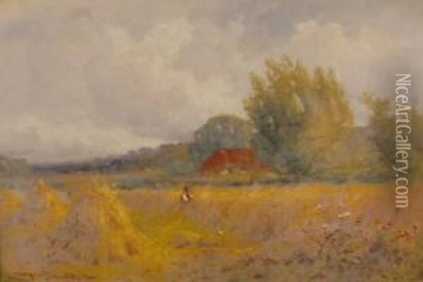 The Edge Of The Cornfield Oil Painting - Harry Pennell