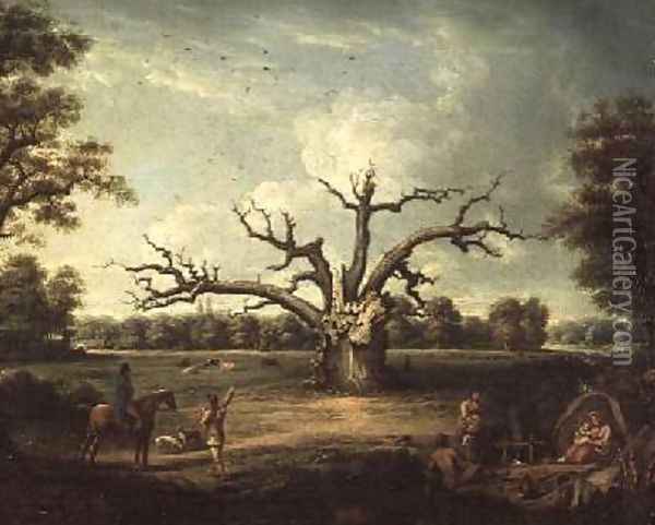 The Fairlop Oak Hainault Forest 1816 Oil Painting - Henry Milbourne
