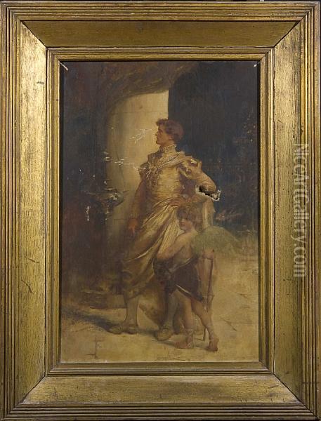 Scene From Much Ado About Nothing Oil Painting - Edwin Howland Blashfield