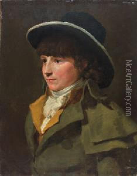 Portrait D'un Jeune Garcon Portant Un Grand Chapeau Et Un Manteau En Pelerine Oil Painting - Jacques Laurent Agasse