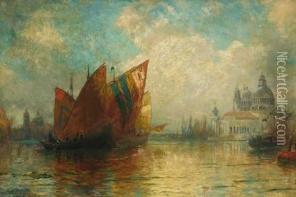 Entrance Of The Grand Canal Oil Painting - George Herbert McCord