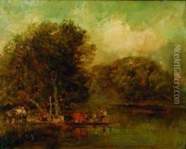At The River Pass Oil Painting - William Frederick Witherington