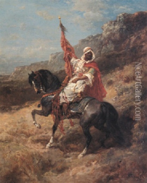 Arabischer Reiter Oil Painting - Adolf Schreyer
