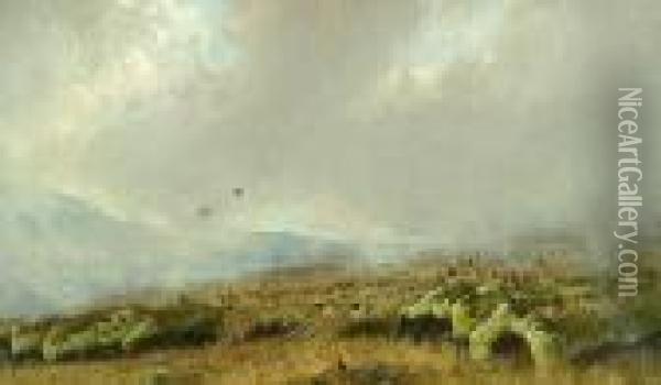 A North Country Grouse Moor Oil Painting - Archibald James Stuart Wortley