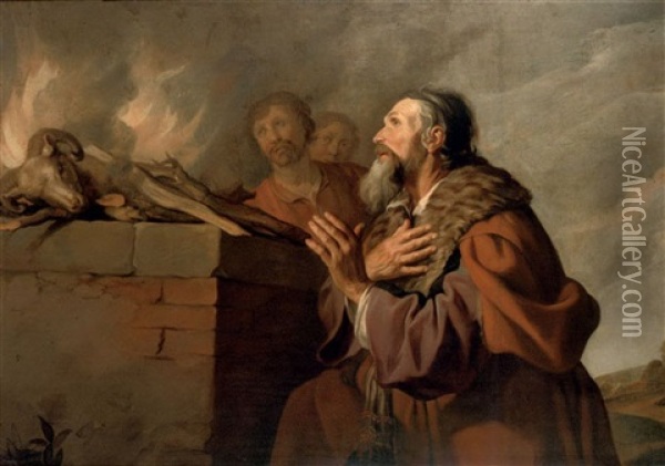 Abraham's Sacrifice Oil Painting - Jacob Adriaensz de Backer