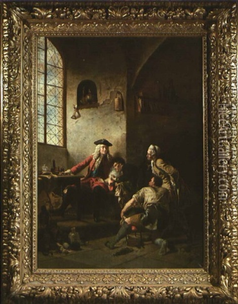 Discovery At Meissen Oil Painting - Johann Paul Adolf Kiessling