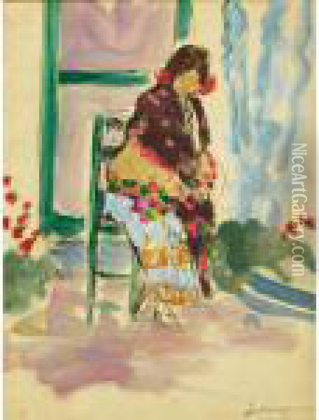Femme Au Chale Oil Painting - Henri Lebasque