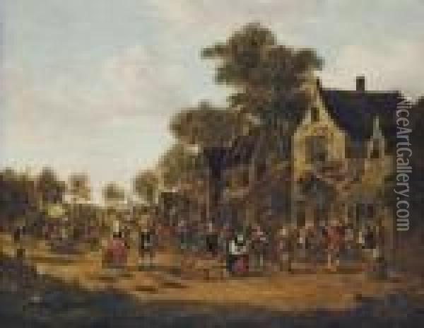 A Village Kermesse Oil Painting - Claes Molenaar (see Molenaer)