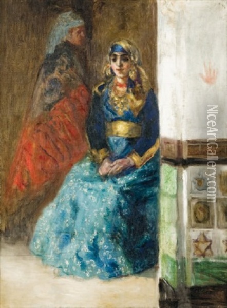 Femmes Juives Du Maroc Oil Painting - Alexandre Lunois