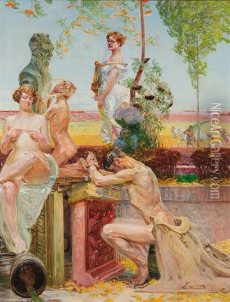 Allegory Oil Painting - Jacek Malczewski