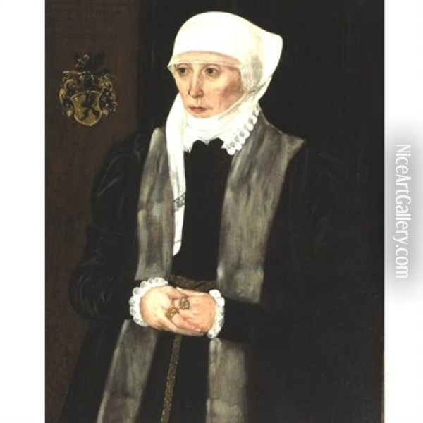 Portrait Of Dorothea Haffnerin Oil Painting - Thomas Zehetmayr