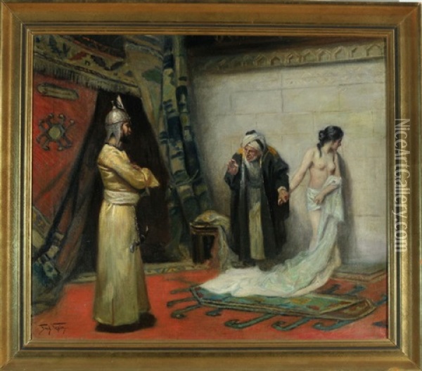 Der Sklavenhandler Oil Painting - Frederick Vezin