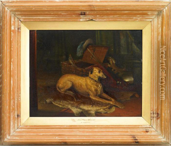 The Deer Hound Oil Painting - Charles Hancock