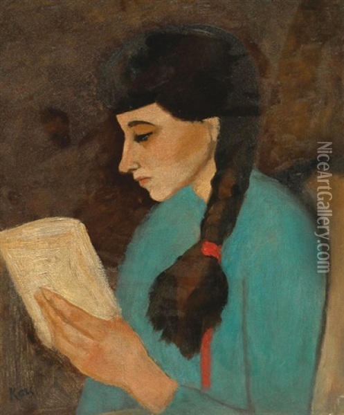 A Woman Reading Oil Painting - Georges (Karpeles) Kars
