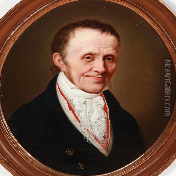 Portrait Of Master Tailor Johan Jacob Schlegel Oil Painting - Johan Anton Bech