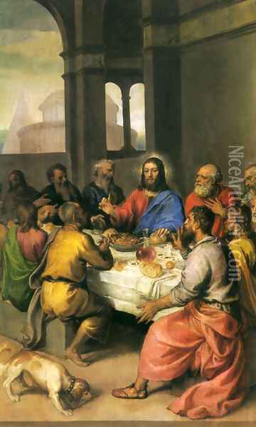 The Last Supper [detail] Oil Painting - Tiziano Vecellio (Titian)