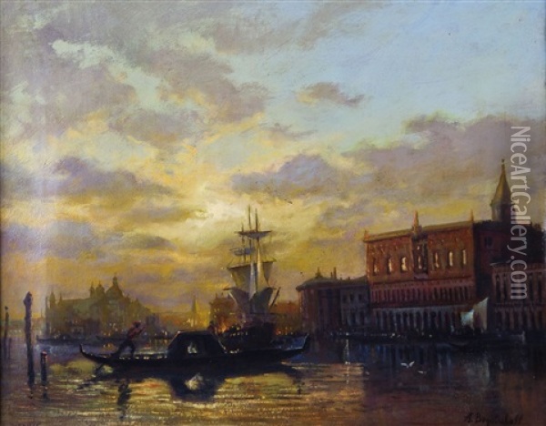 Venedig Im Lichte Der Abenddammerung Oil Painting - Aleksei Petrovich Bogolyubov