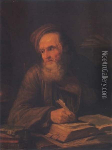 A Scholar In His Study Oil Painting - Nicolas Bernard Lepicie