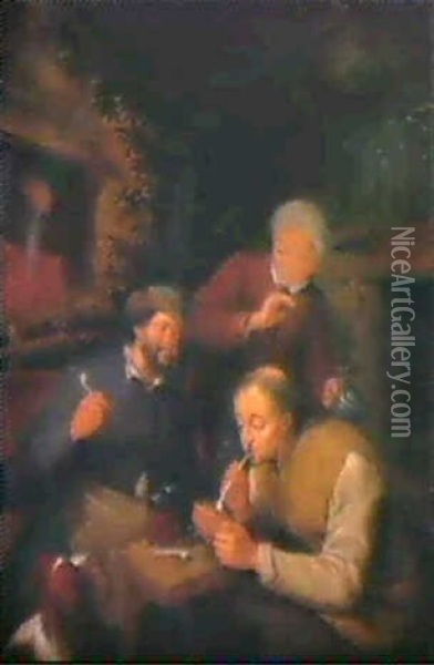 Zwei Pfeifenraucher In Der Schenke Oil Painting - Adriaen Jansz van Ostade