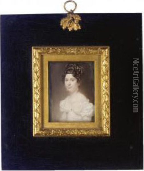 Portrait Of Theophilas Fairfax Johnson; Portrait Of Mrs Theophilas Fairfax Johnson (illustrated Oil Painting - William Vandyke Patten
