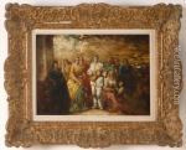 Serenade De Pierrot Oil Painting - Adolphe Joseph Th. Monticelli