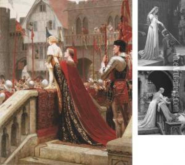 A Little Prince Likely In Time To Bless A Royal Throne Oil Painting - Edmund Blair Blair Leighton