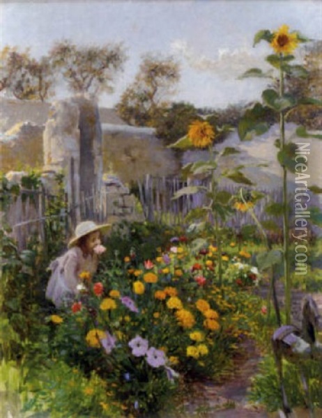 Dans Le Jardin Oil Painting - Adolphe Ernest Gumery