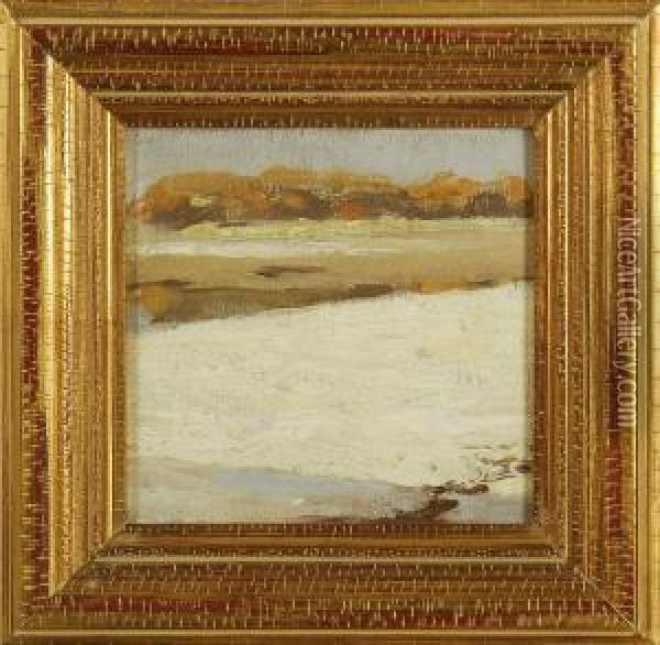 Winter Landscape, Probably Long Island Oil Painting - Caroline Stehlin
