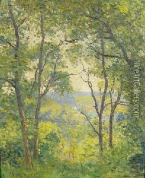 The Vista A Mystic, Connecticut Landscape Oil Painting - Joseph Eliot Enneking