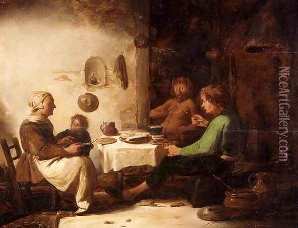 The Satyr and the Peasant Family 2 Oil Painting - Benjamin Gerritsz. Cuyp