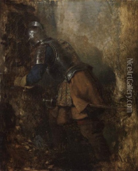 Ein Gerusteter Mann Oil Painting - Adolph von Menzel