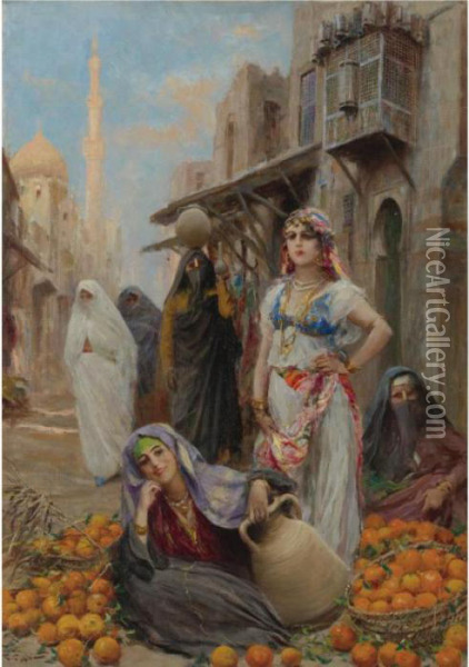 The Orange Seller Oil Painting - Fabbio Fabbi