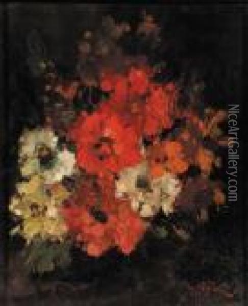 A Bouquet Of Flowers Oil Painting - Narcisse-Virgile D Az De La Pena