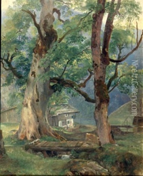 Ahornbaume Beim Konigsee Oil Painting - Franz Barbarini