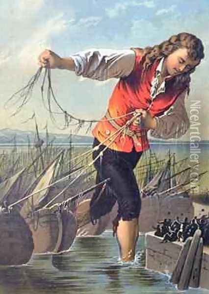 Illustration from Gullivers Travels by Jonathan Swift 1667-1745 2 Oil Painting - Carl Offterdinger