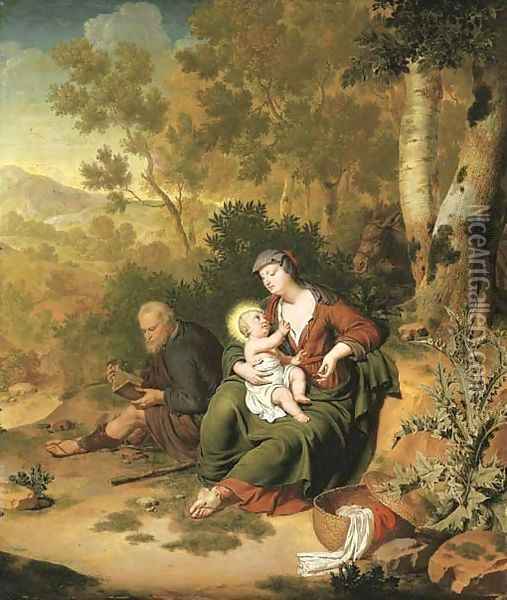 The Rest on the Flight into Egypt Oil Painting - Willem van Mieris