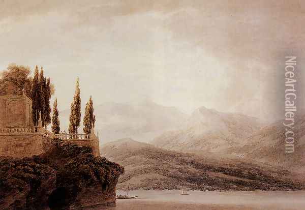 Isola Bella On Lago Maggiore Oil Painting - John Robert Cozens