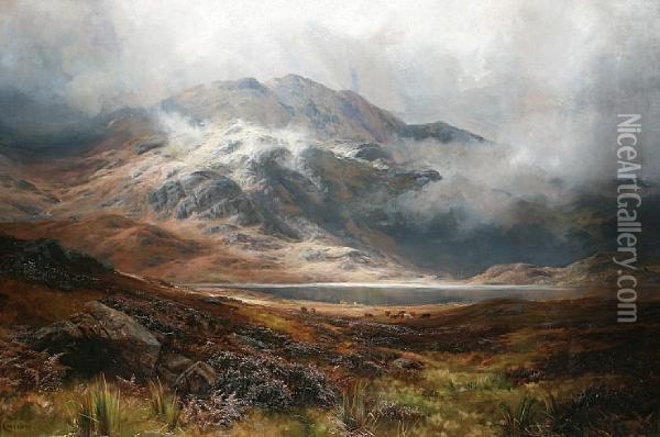 In The Trossachs - Ben Katrine Oil Painting - James Henry Crossland