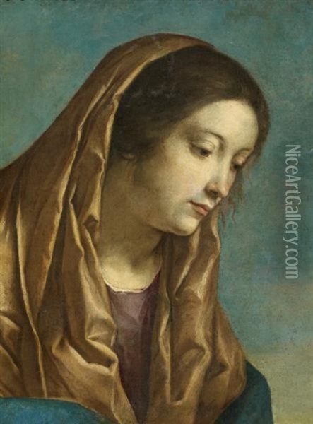 Fragment Einer Maria Oil Painting - Orazio Gentileschi