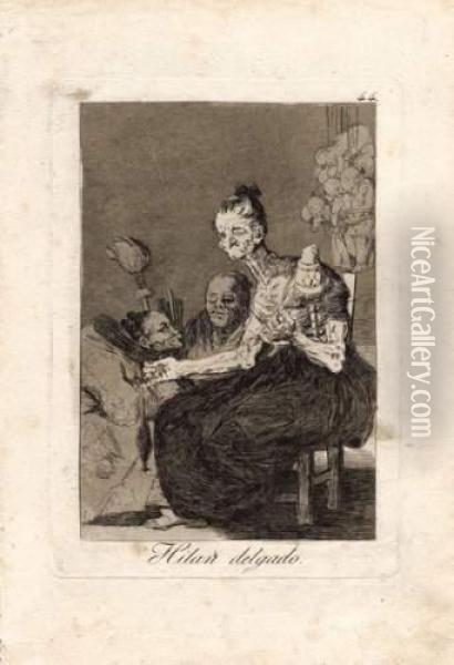 Hilan Delgado. Los Caprichos Oil Painting - Francisco De Goya y Lucientes