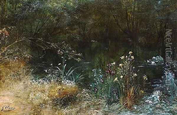 A Lake with Naiads Oil Painting - Georges Jules Victor Clairin
