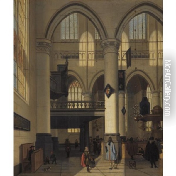 Interior Of The Oude Kerk, Amsterdam Oil Painting - Hendrick van Streeck