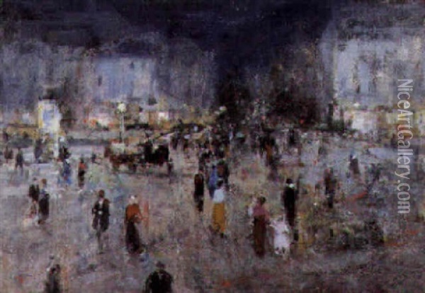 Place Louise Oil Painting - Lucien Frank