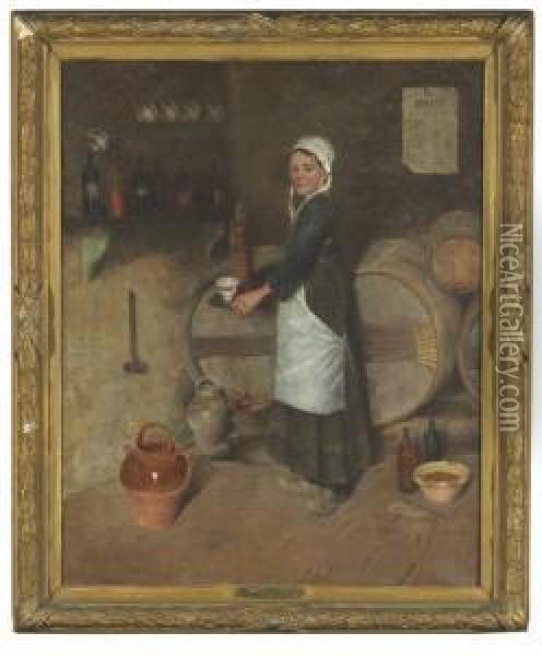 The Wine Cellar Oil Painting - Arthur Hoeber