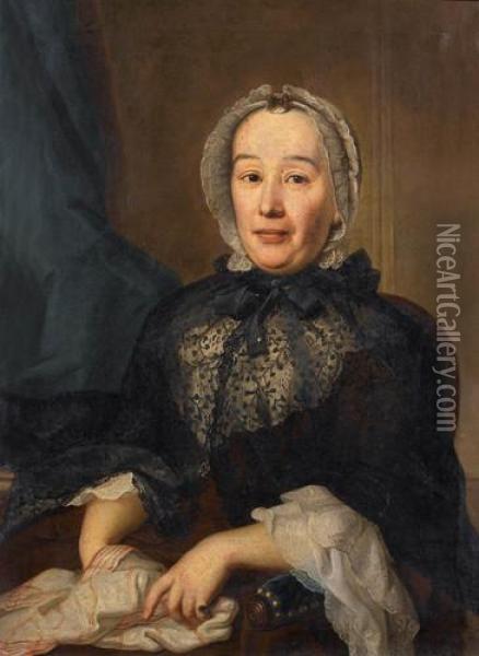 Portrat Der Anna Maria Von Fellenberg Oil Painting - Emmanuel Jakob Handmann