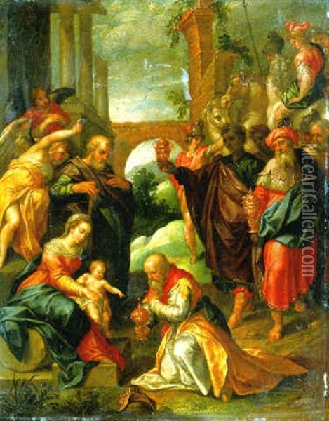 The Adoration Of The Magi Oil Painting - Hendrick De Clerck