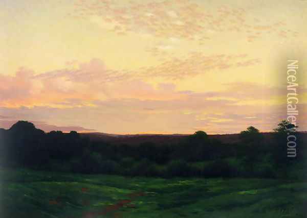 Evening, Somerset Valley, Pennsylvania, c.1898 Oil Painting - William Anderson Coffin