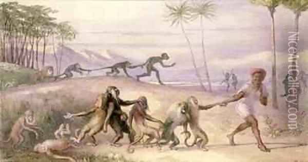 The Manners and Customs of Monkeys Oil Painting - Richard Doyle