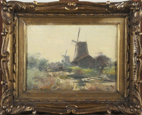 Moulin Dans Un Paysage Oil Painting - Lucien Frank