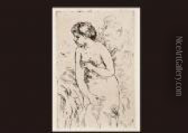 Bathing Woman Oil Painting - Pierre Auguste Renoir